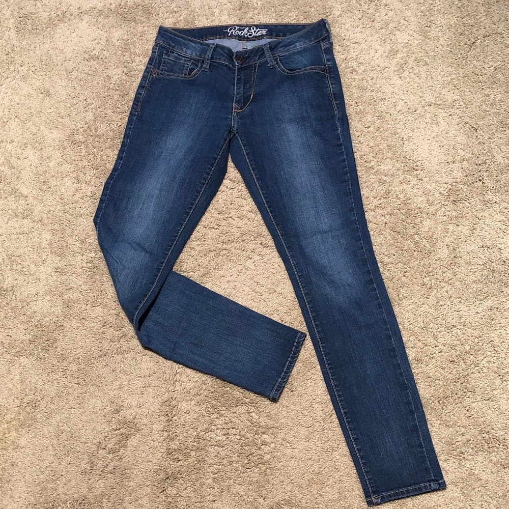 Rock Star Women's Medium Blue Stretch Jeans,, Size 8 Regular